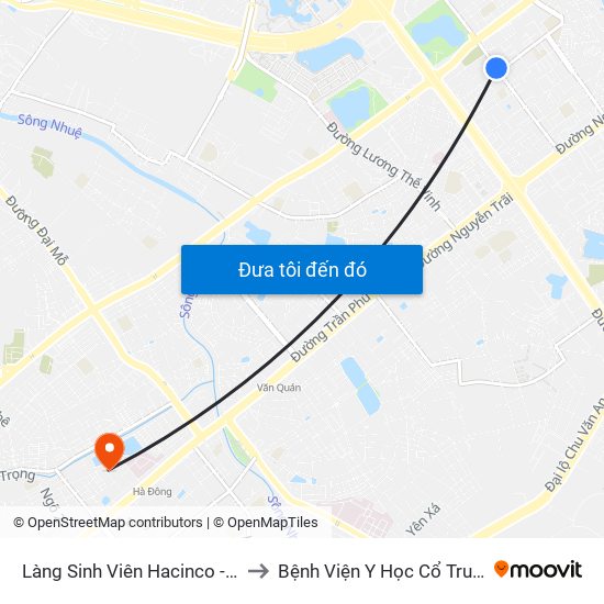 Làng Sinh Viên Hacinco - Nguyễn Tuân to Bệnh Viện Y Học Cổ Truyền Hà Đông map