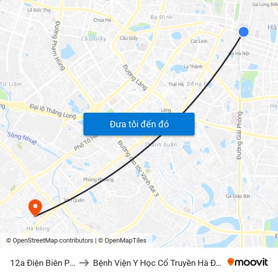 12a Điện Biên Phủ to Bệnh Viện Y Học Cổ Truyền Hà Đông map