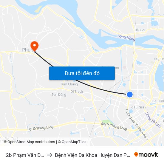 2b Phạm Văn Đồng to Bệnh Viện Đa Khoa Huyện Đan Phượng map