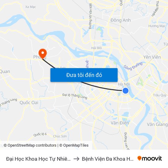 Đại Học Khoa Học Tự Nhiên - 19 Lê Thánh Tông to Bệnh Viện Đa Khoa Huyện Đan Phượng map