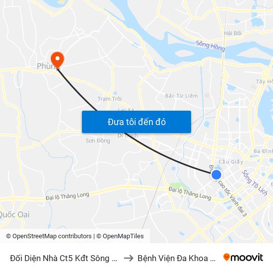 Đối Diện Nhà Ct5 Kđt Sông Đà Mỹ Đình - Phạm Hùng to Bệnh Viện Đa Khoa Huyện Đan Phượng map