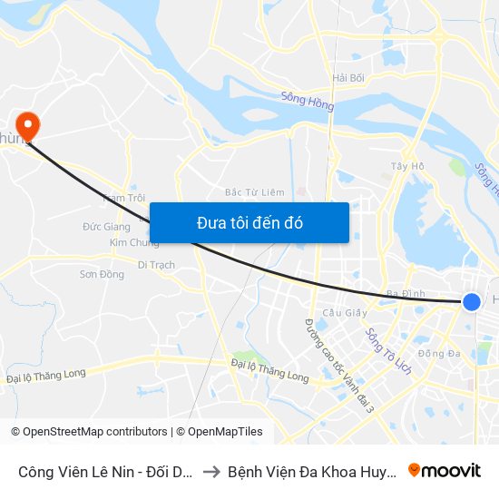 Công Viên Lê Nin - Đối Diện 35 Trần Phú to Bệnh Viện Đa Khoa Huyện Đan Phượng map