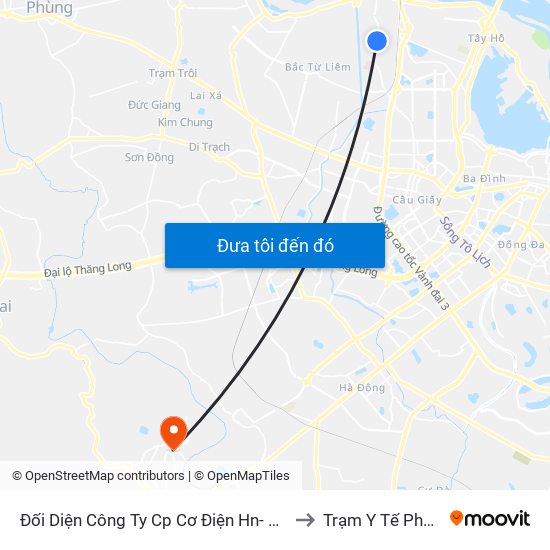 Đối Diện Công Ty Cp Cơ Điện Hn- Đường Đức Thắng to Trạm Y Tế Phụng Châu map