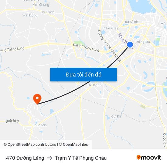 470 Đường Láng to Trạm Y Tế Phụng Châu map