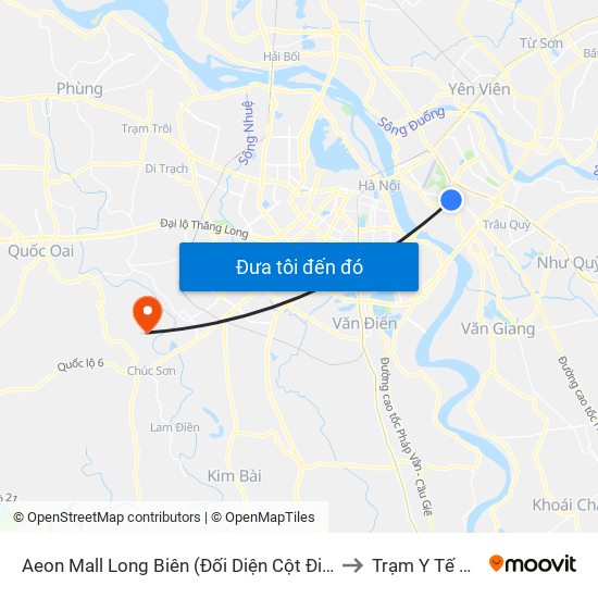 Aeon Mall Long Biên (Đối Diện Cột Điện T4a/2a-B Đường Cổ Linh) to Trạm Y Tế Phụng Châu map