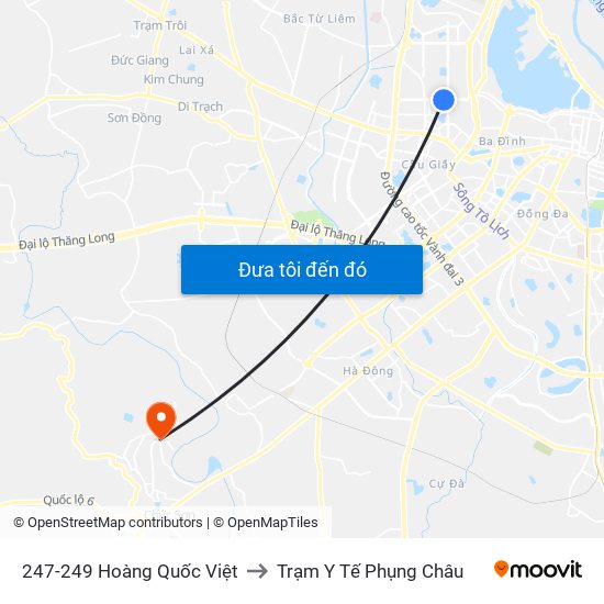 247-249 Hoàng Quốc Việt to Trạm Y Tế Phụng Châu map