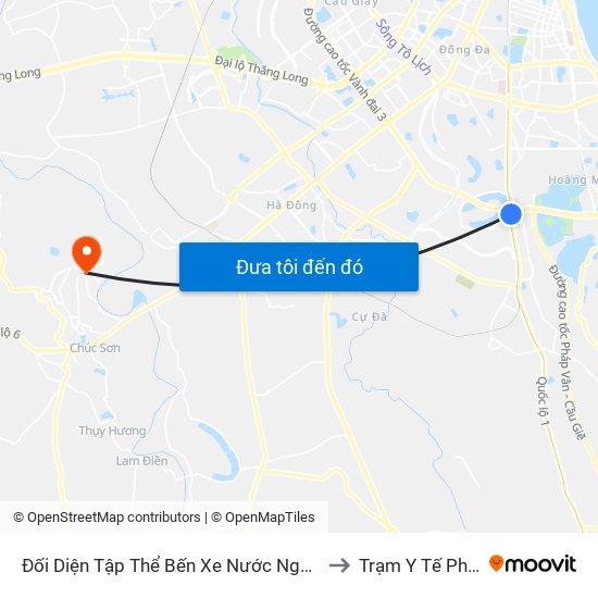 Đối Diện Tập Thể Bến Xe Nước Ngầm Hà Nội - Ngọc Hồi to Trạm Y Tế Phụng Châu map