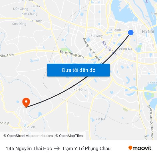 145 Nguyễn Thái Học to Trạm Y Tế Phụng Châu map