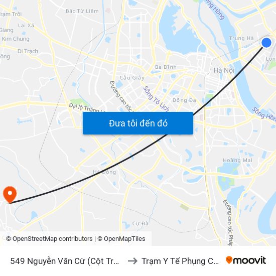 549 Nguyễn Văn Cừ (Cột Trước) to Trạm Y Tế Phụng Châu map