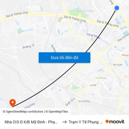 Nhà Ct5-D Kđt Mỹ Đình - Phạm Hùng to Trạm Y Tế Phụng Châu map