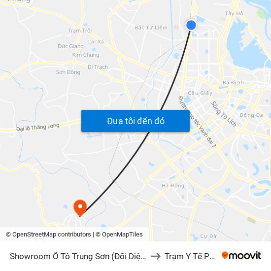 Showroom Ô Tô Trung Sơn (Đối Diện 315 Phạm Văn Đồng) to Trạm Y Tế Phụng Châu map