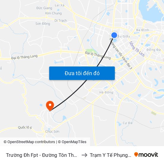 Trường Đh Fpt - Đường Tôn Thất Thuyết to Trạm Y Tế Phụng Châu map