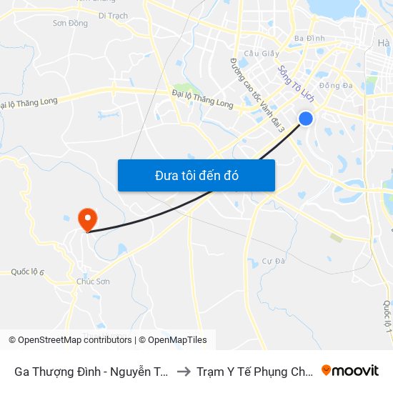 Ga Thượng Đình - Nguyễn Trãi to Trạm Y Tế Phụng Châu map