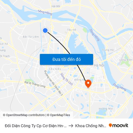 Đối Diện Công Ty Cp Cơ Điện Hn- Đường Đức Thắng to Khoa Chống Nhiễm Khuẩn map