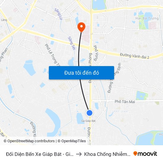 Đối Diện Bến Xe Giáp Bát - Giải Phóng to Khoa Chống Nhiễm Khuẩn map