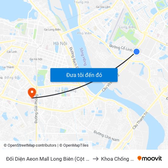 Đối Diện Aeon Mall Long Biên (Cột Điện T4a/2a-B Đường Cổ Linh) to Khoa Chống Nhiễm Khuẩn map