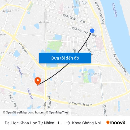 Đại Học Khoa Học Tự Nhiên - 19 Lê Thánh Tông to Khoa Chống Nhiễm Khuẩn map