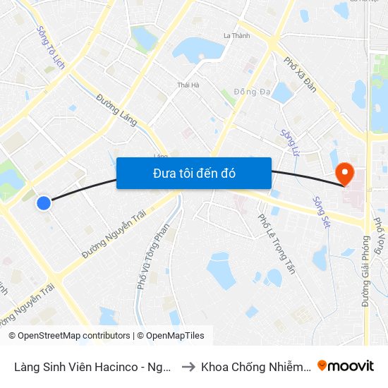 Làng Sinh Viên Hacinco - Nguyễn Tuân to Khoa Chống Nhiễm Khuẩn map