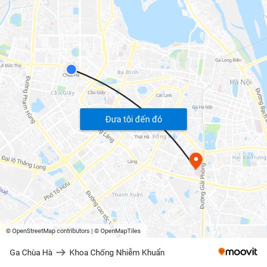 Ga Chùa Hà to Khoa Chống Nhiễm Khuẩn map