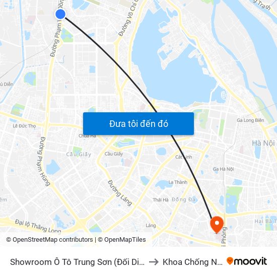 Showroom Ô Tô Trung Sơn (Đối Diện 315 Phạm Văn Đồng) to Khoa Chống Nhiễm Khuẩn map