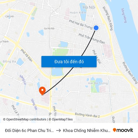 Đối Diện 6c Phan Chu Trinh to Khoa Chống Nhiễm Khuẩn map