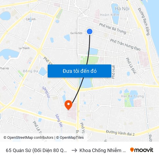 65 Quán Sứ (Đối Diện 80 Quán Sứ) to Khoa Chống Nhiễm Khuẩn map