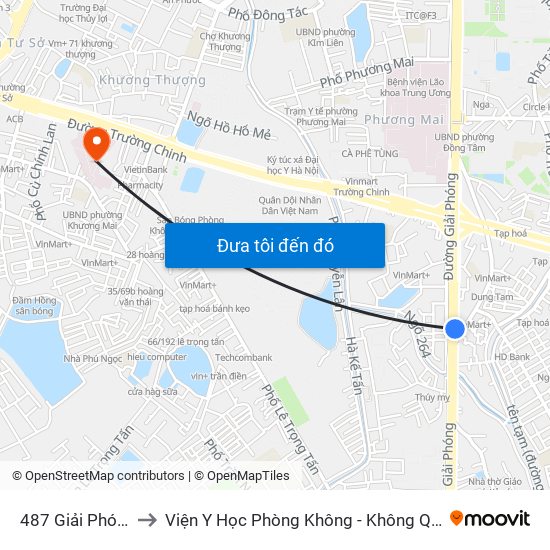 487 Giải Phóng to Viện Y Học Phòng Không - Không Quân map