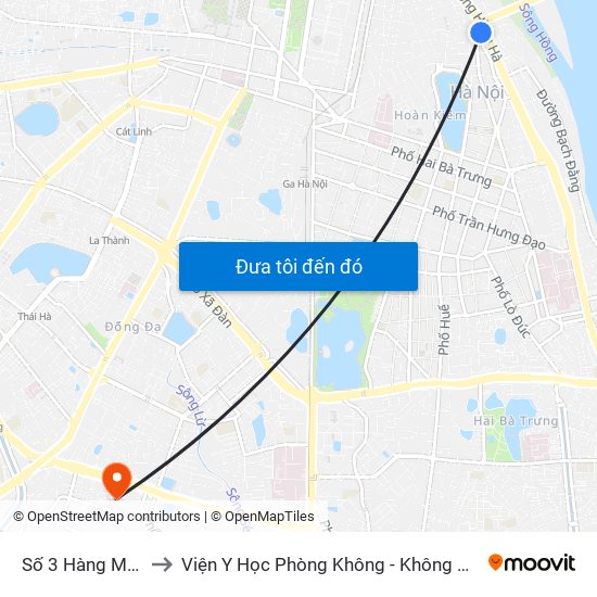 Số 3 Hàng Muối to Viện Y Học Phòng Không - Không Quân map