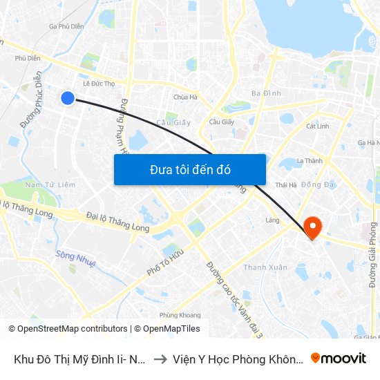 Khu Đô Thị Mỹ Đình Ii- Nguyễn Cơ Thạch to Viện Y Học Phòng Không - Không Quân map