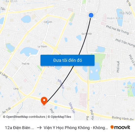 12a Điện Biên Phủ to Viện Y Học Phòng Không - Không Quân map