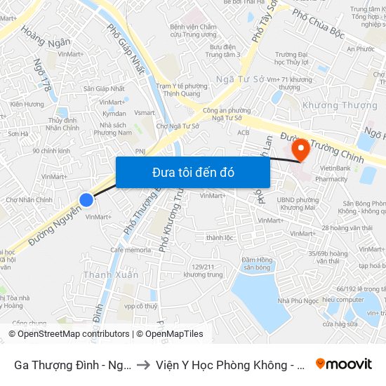 Ga Thượng Đình - Nguyễn Trãi to Viện Y Học Phòng Không - Không Quân map