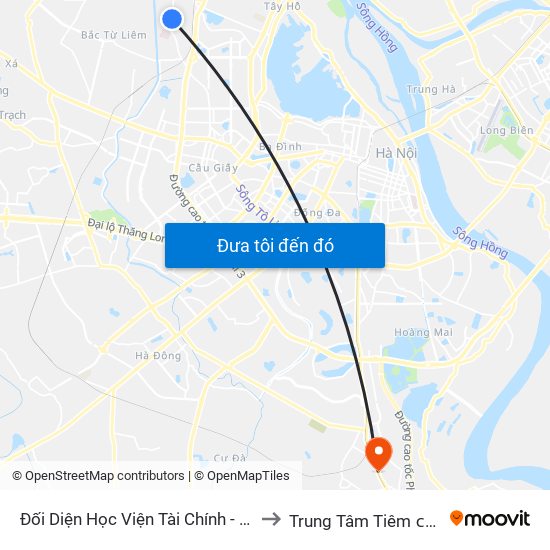 Đối Diện Học Viện Tài Chính - Đường Đức Thắng to Trung Tâm Tiêm ᴄhủng Fivevac map