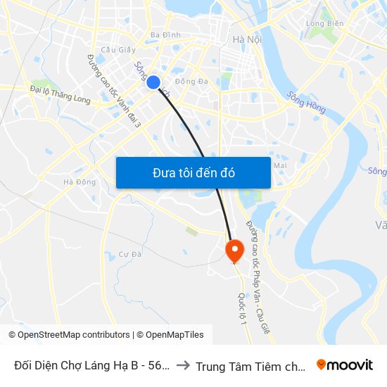 Đối Diện Chợ Láng Hạ B - 564 Đường Láng to Trung Tâm Tiêm ᴄhủng Fivevac map