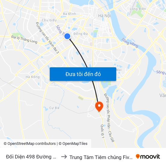 Đối Diện 498 Đường Láng to Trung Tâm Tiêm ᴄhủng Fivevac map