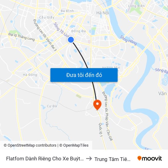 Flatfom Dành Riêng Cho Xe Buýt Trước Nhà 45 Đường Láng to Trung Tâm Tiêm ᴄhủng Fivevac map