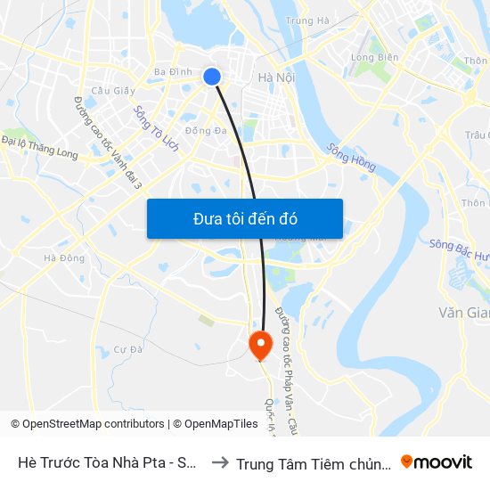 Hè Trước Tòa Nhà Pta - Số 1 Kim Mã to Trung Tâm Tiêm ᴄhủng Fivevac map