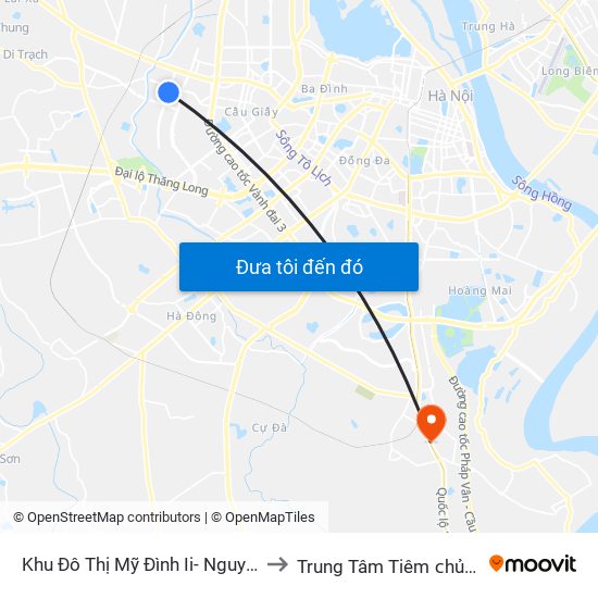 Khu Đô Thị Mỹ Đình Ii- Nguyễn Cơ Thạch to Trung Tâm Tiêm ᴄhủng Fivevac map