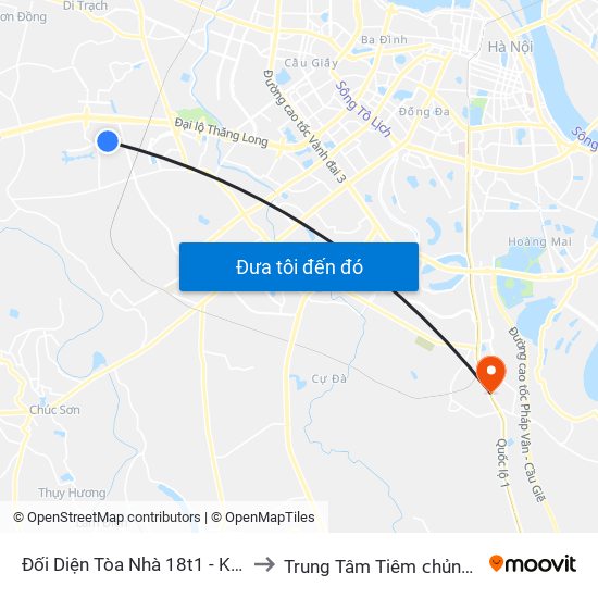 Đối Diện Tòa Nhà 18t1 - Kđt Sudico to Trung Tâm Tiêm ᴄhủng Fivevac map