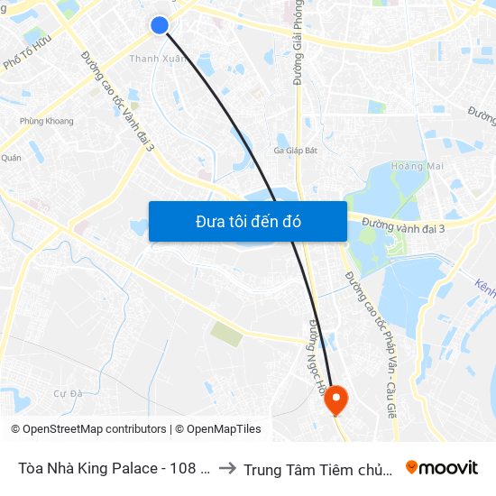 Tòa Nhà King Palace - 108 Nguyễn Trãi to Trung Tâm Tiêm ᴄhủng Fivevac map