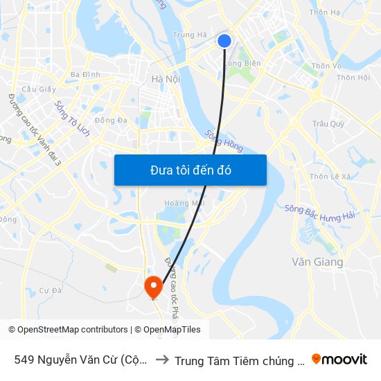 549 Nguyễn Văn Cừ (Cột Trước) to Trung Tâm Tiêm ᴄhủng Fivevac map
