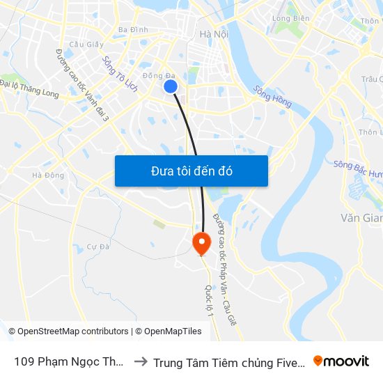109 Phạm Ngọc Thạch to Trung Tâm Tiêm ᴄhủng Fivevac map