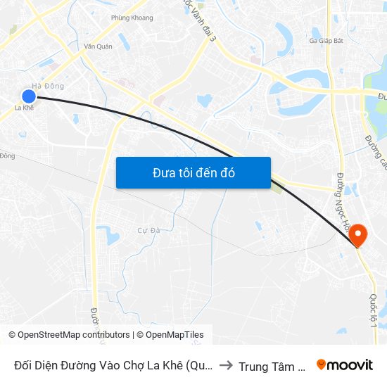Đối Diện Đường Vào Chợ La Khê (Qua Ga Metro La Khê) - 405 Quang Trung (Hà Đông) to Trung Tâm Tiêm ᴄhủng Fivevac map