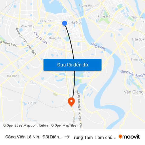 Công Viên Lê Nin - Đối Diện 35 Trần Phú to Trung Tâm Tiêm ᴄhủng Fivevac map