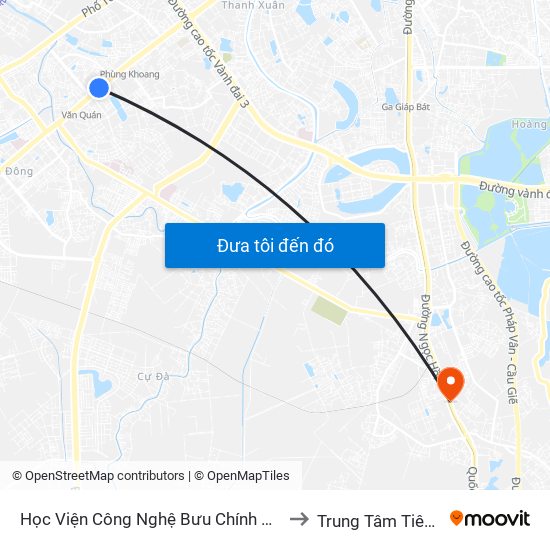 Học Viện Công Nghệ Bưu Chính Viễn Thông - Trần Phú (Hà Đông) to Trung Tâm Tiêm ᴄhủng Fivevac map