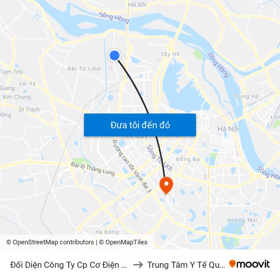 Đối Diện Công Ty Cp Cơ Điện Hn- Đường Đức Thắng to Trung Tâm Y Tế Quận Thanh Xuân map