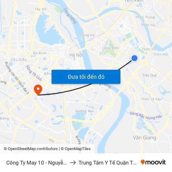 Công Ty May 10 - Nguyễn Văn Linh to Trung Tâm Y Tế Quận Thanh Xuân map