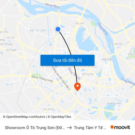 Showroom Ô Tô Trung Sơn (Đối Diện 315 Phạm Văn Đồng) to Trung Tâm Y Tế Quận Thanh Xuân map