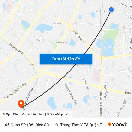 65 Quán Sứ (Đối Diện 80 Quán Sứ) to Trung Tâm Y Tế Quận Thanh Xuân map