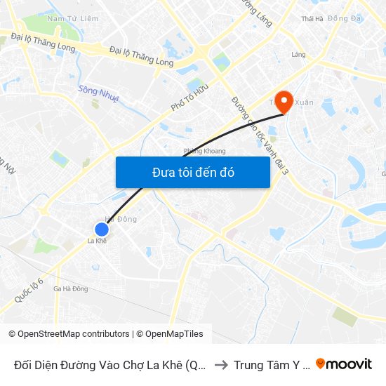 Đối Diện Đường Vào Chợ La Khê (Qua Ga Metro La Khê) - 405 Quang Trung (Hà Đông) to Trung Tâm Y Tế Quận Thanh Xuân map