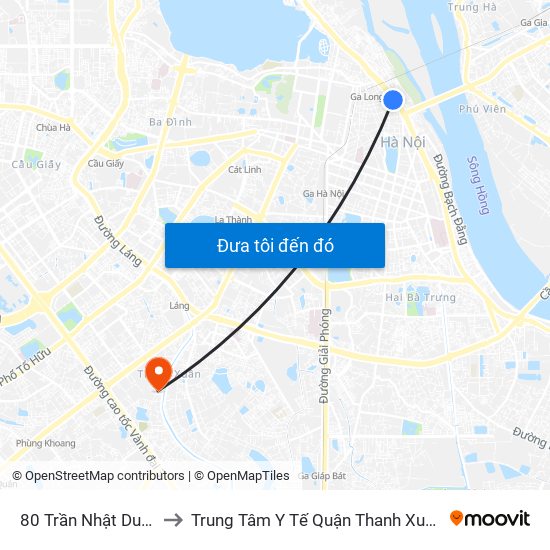 80 Trần Nhật Duật to Trung Tâm Y Tế Quận Thanh Xuân map